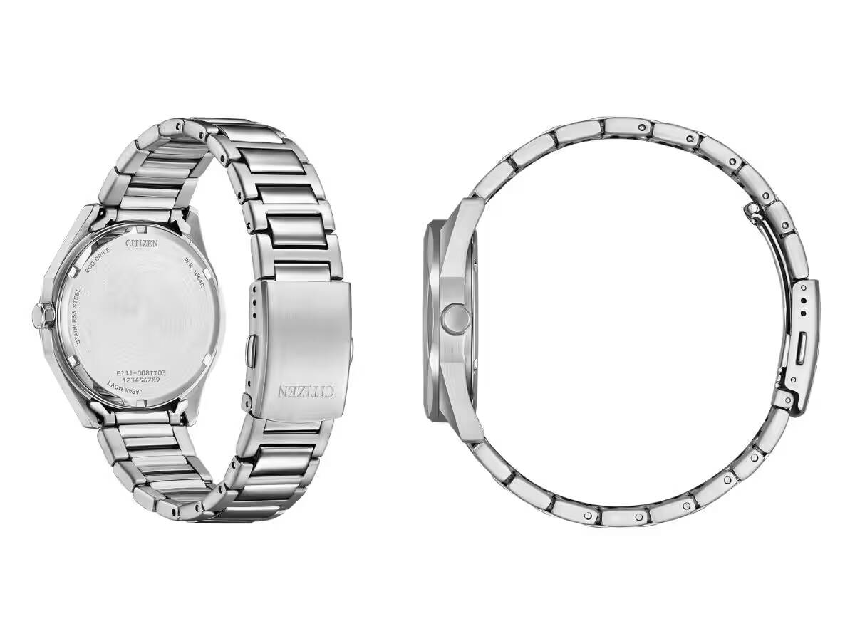 Citizen выпустила часы Eco-Drive BM7620-83Y с тёмно-зелёным циферблатом 2 Задняя крышка и браслет Citizen Eco-Drive BM7620-83Y