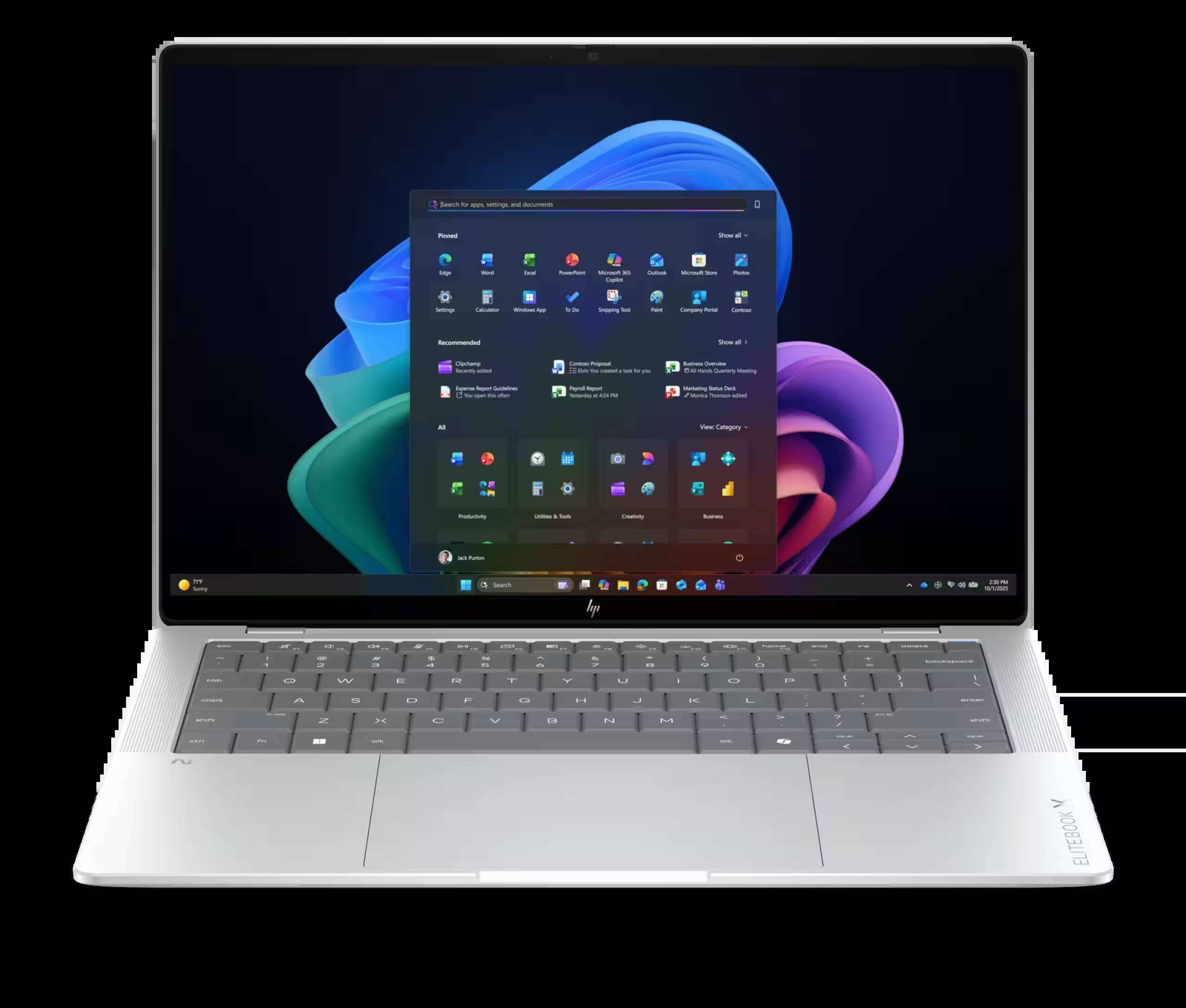 Ноутбук HP EliteBook X Flip G2i с открытым экраном
