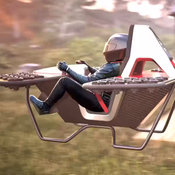 leo flight displays the jetbike propeller free electric air speeder to the public at ces 2026