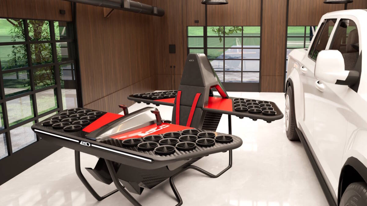 leo flight displays the jetbike propeller free electric air speeder to the public at ces 2026 b