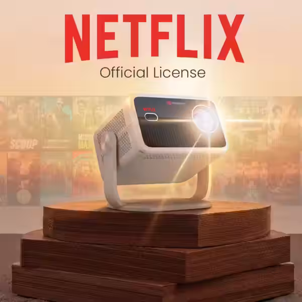 portronics beem 560 smart android led projector with netflix app