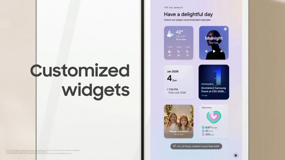 samsung family hub refrigerator ces 2026 customized widgets
