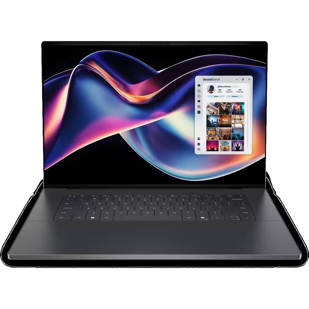 Ноутбук Dell XPS 2026 с изогнутым экраном и клавиатурой