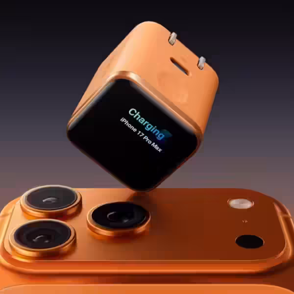 anker nano charger 45w smart display 180 foldable orange