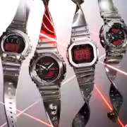 new metal casio g shocks with red displays 1