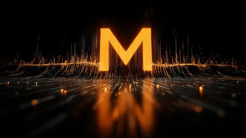 nuneybits vector art of orange m emerging from waveform f9d0ab33 a731 4791 92a9 3c48519f6be9