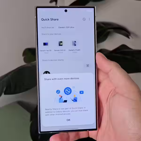 one ui 6.1 quick share and nearby share