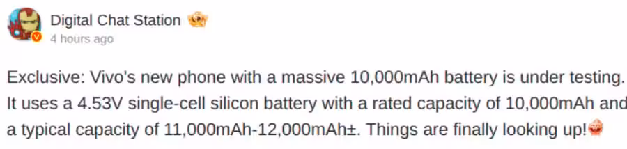 vivo 12000mah battery phone