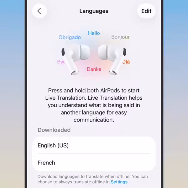 Как использовать функцию Live Translation на AirPods от Apple