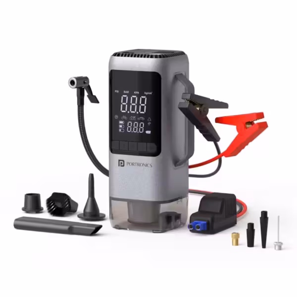 Portronics Vayu Cop: автомобильный насос 150 PSI, пылесос и пусковое устройство в одном
