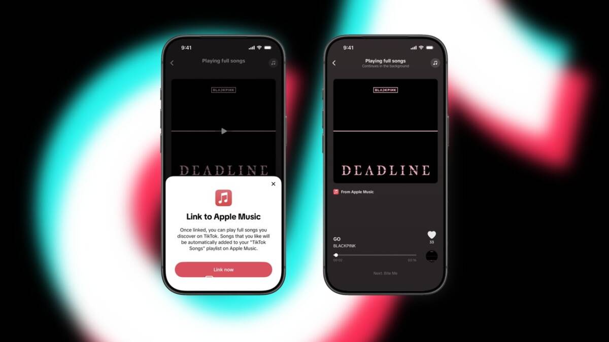 Apple Music запустит полное прослушивание песен внутри TikTok