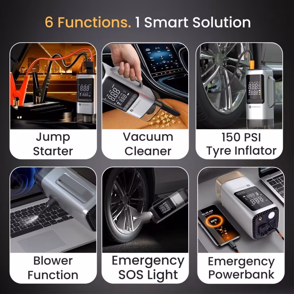 Portronics Vayu Cop 6-in-1 rechargeable car utility station