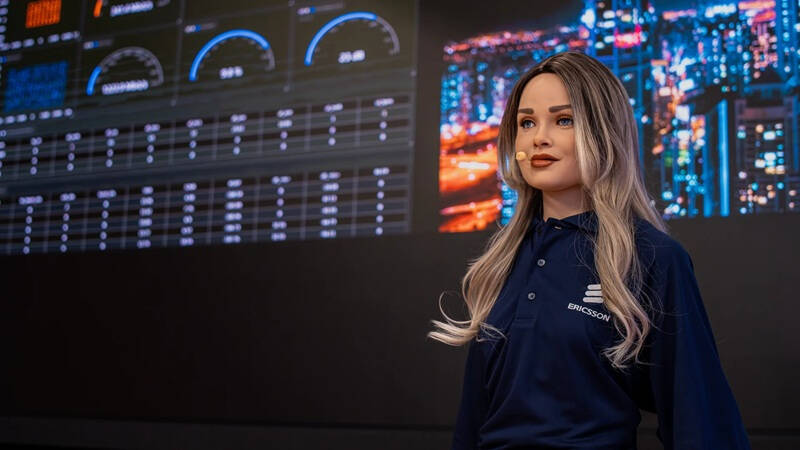 a connected pre standards 6g powered ai robot and video in the ota demo at ericsson s us headquarters