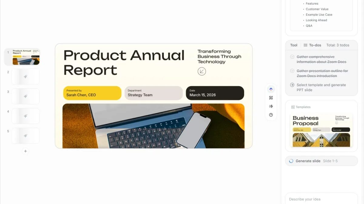 Презентация отчета с изображением ноутбука и смартфона