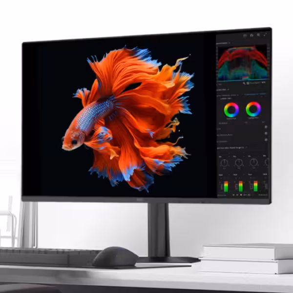 Монитор AOC 25B35XE с настройками цвета и графиками справа