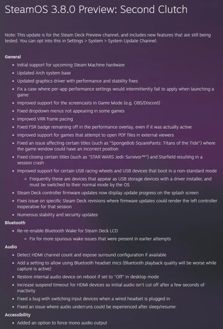 Обновление SteamOS 3.8 с поддержкой Steam Machine и новыми функциями