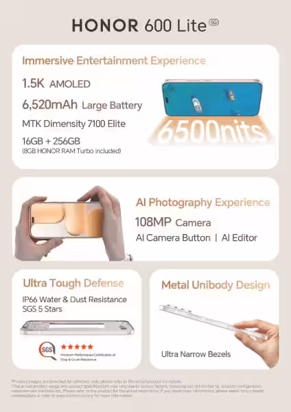 honor 600 lite design and specs 1