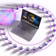 Ленточные светодиодные огни вокруг ноутбука Lenovo IdeaPad Pro 5i