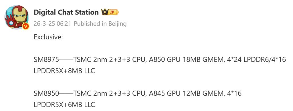Snapdragon 8 Elite Gen 6 и 8 Elite Gen 6 Pro: характеристики и конкуренция Qualcomm