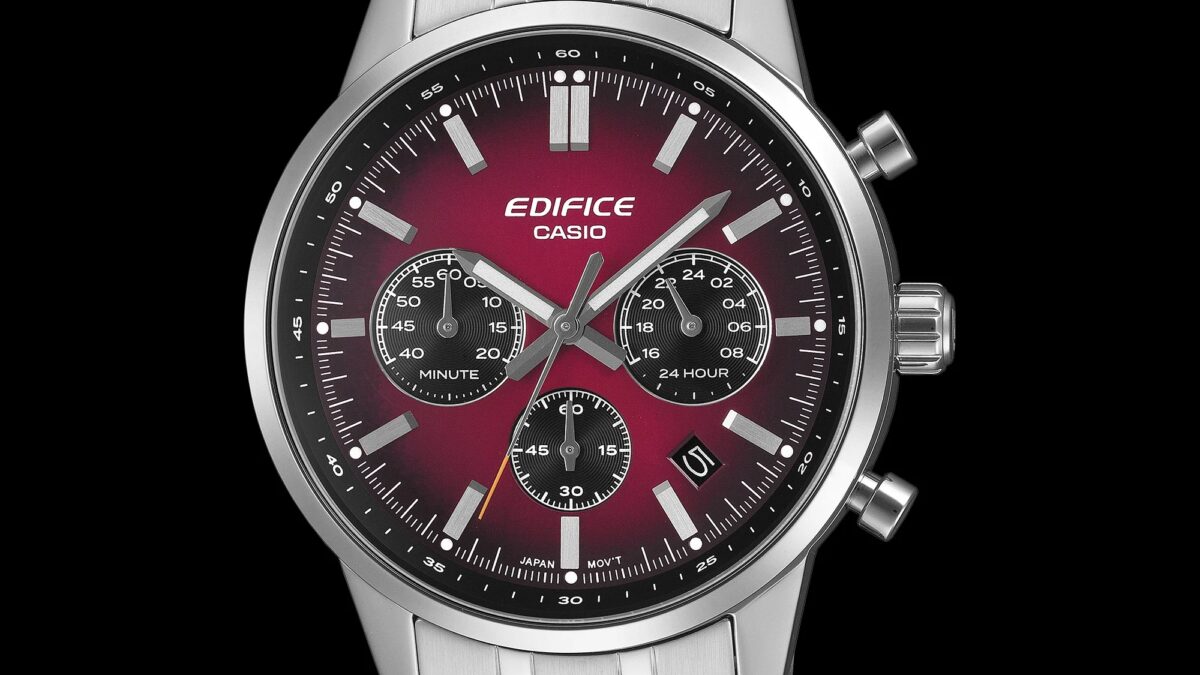 Часы Casio Edifice EFR-575 с циферблатом красного цвета