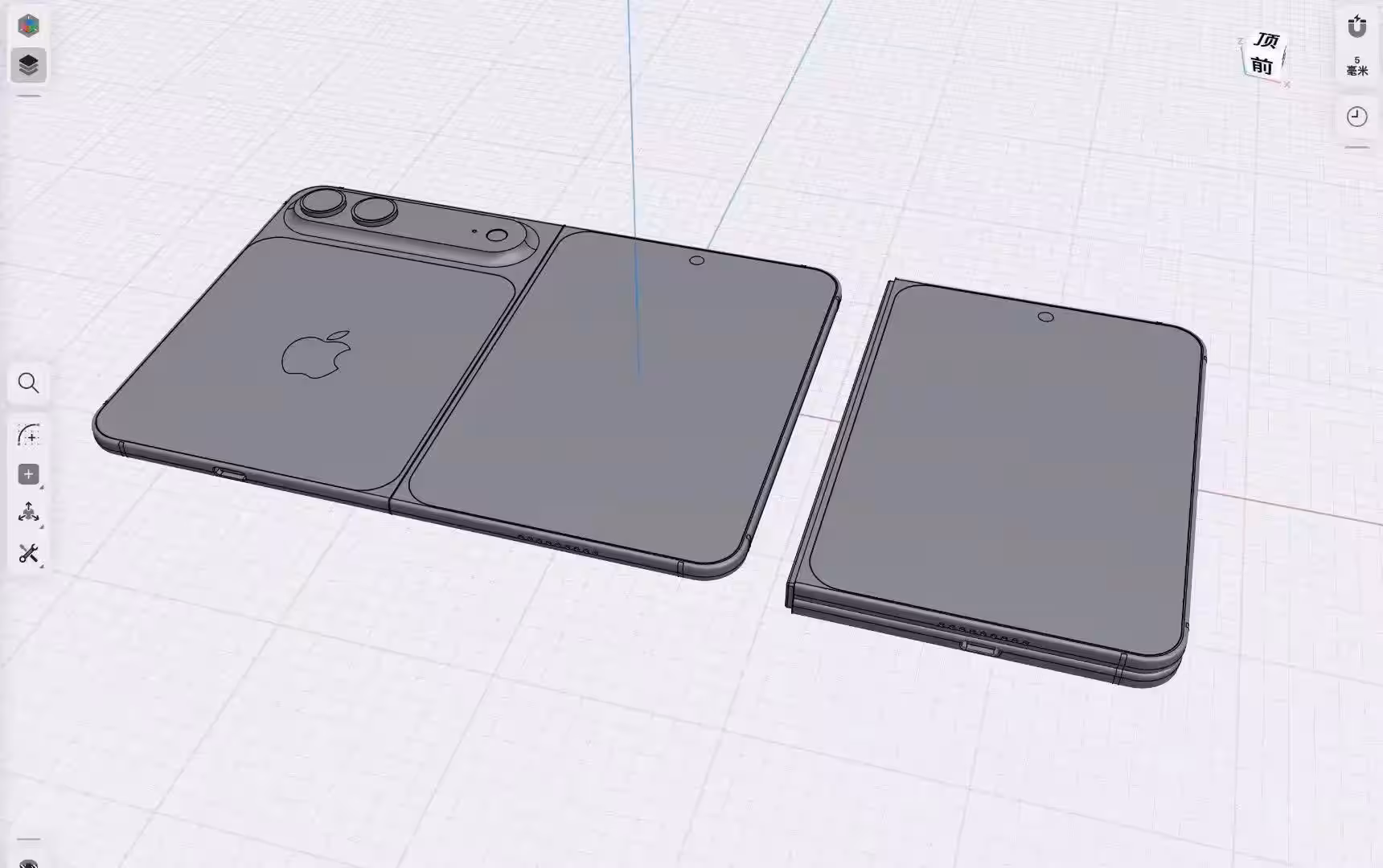Дизайн первого складного iPhone Fold от Apple на 3D-модели