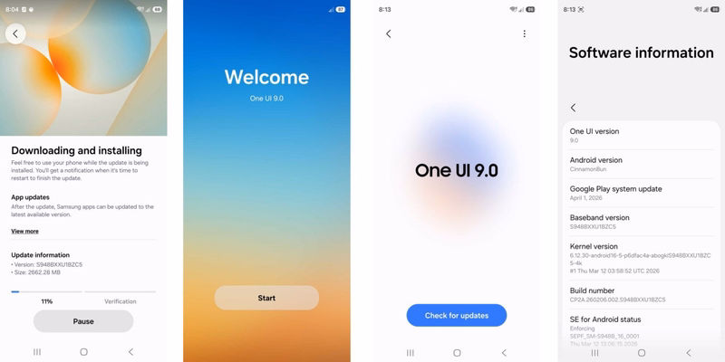 Early screenshots of One UI 9