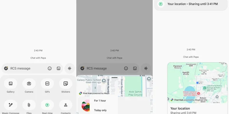 Google Messages получил функцию живого отслеживания местоположения