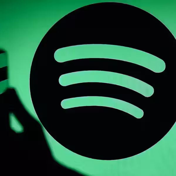 spotify logo phone gettyimages 2236404299