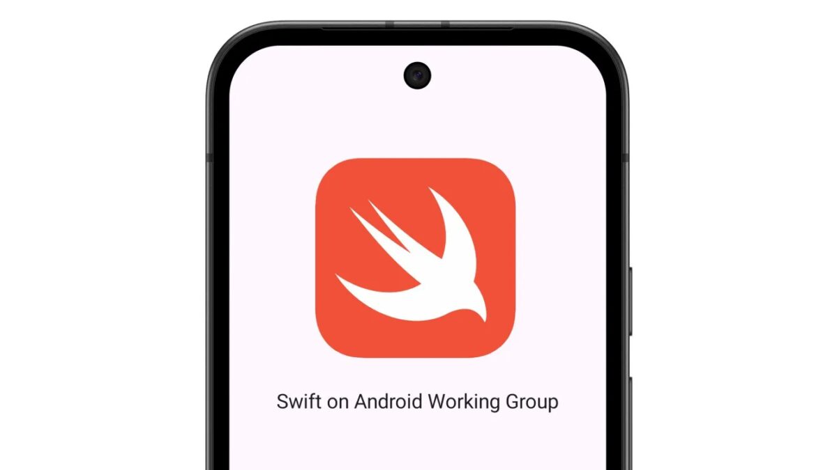 Логотип Swift на экране Android устройство