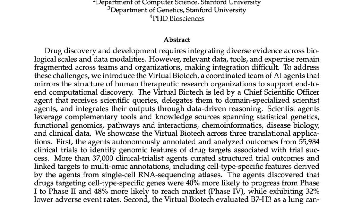virtual biotech multiagent ai razrabotka lekarstv