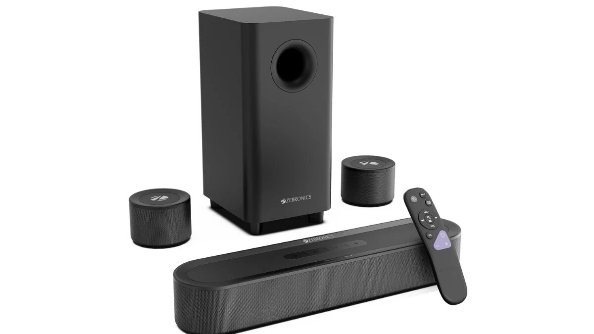 Зеброникс саундбар Zeb Juke Bar 9710C с пультом дистанционного управления и двумя колонками
