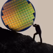 человек поднимает микросхему Искусственный интеллект