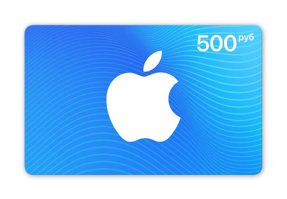 Подарочная карта Apple ID из 500 рублей с логотипом Apple