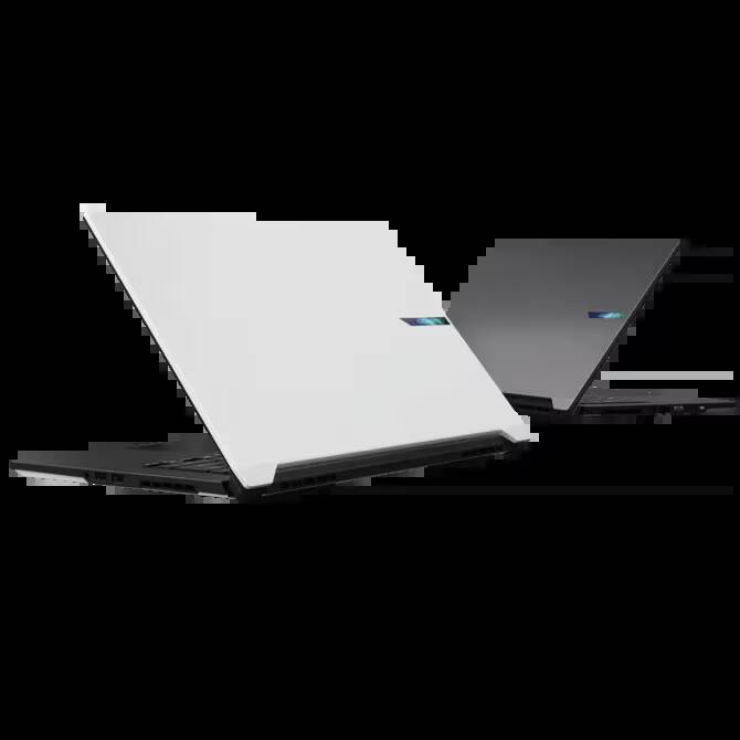 Ноутбук Gigabyte Aero X16 закрыт белым и чёрным цветом