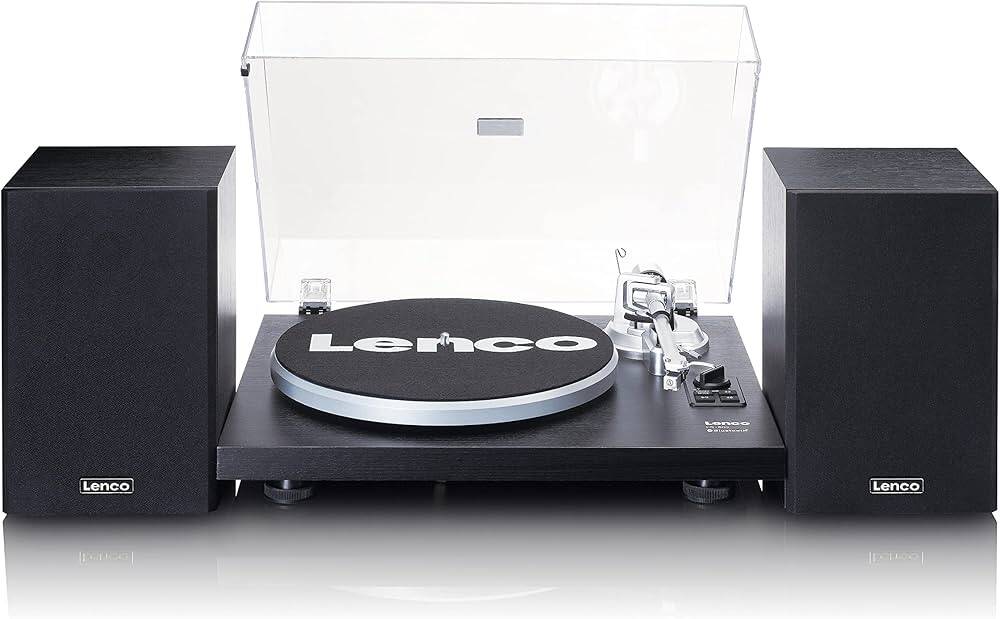 Вертикальный проигрыватель винила Lenco RP-LPX500SPBK с двумя колонками