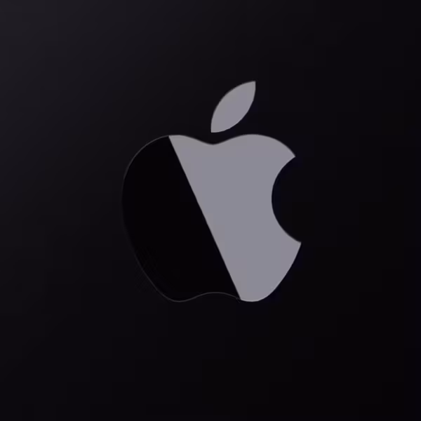Черный фон с серебристым логотипом Apple Apple Ultra