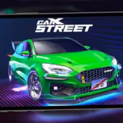 Автомобиль с зелёным цветом из CarX Street