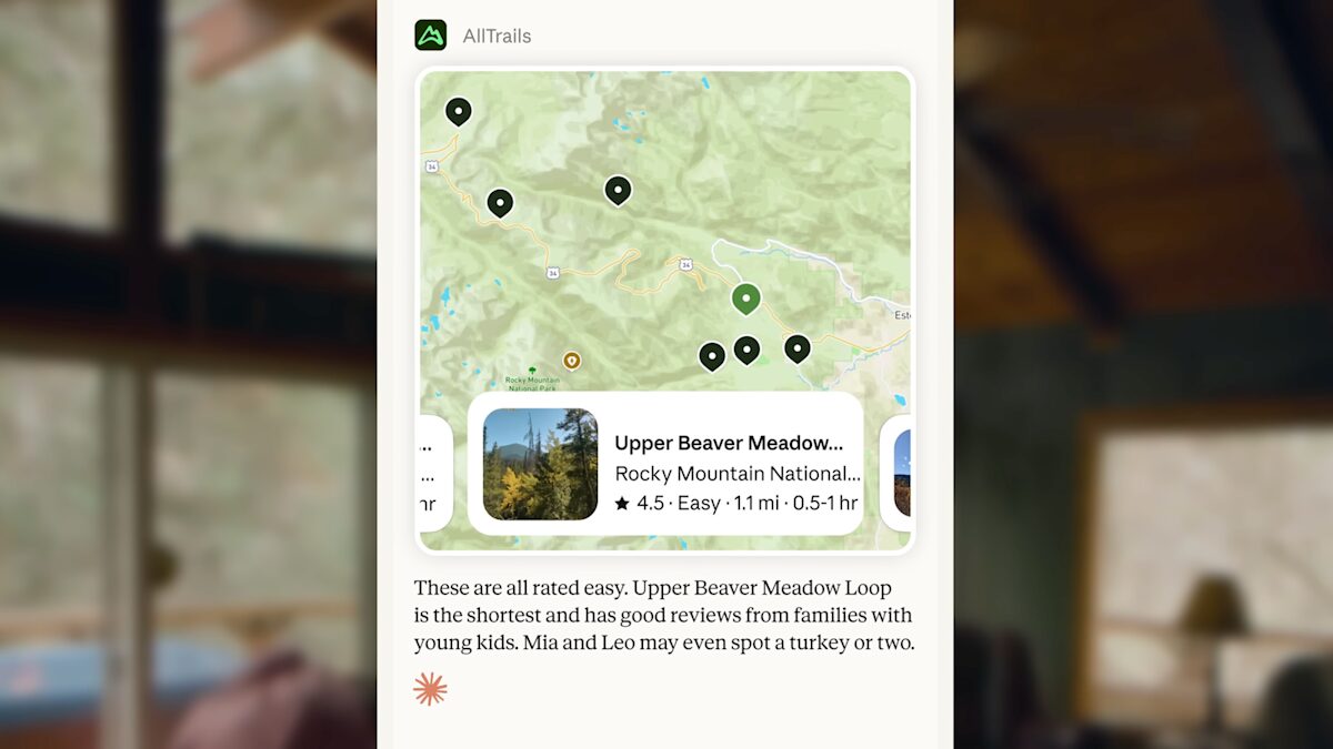 Карта тропинок в Rocky Mountain National Park с отметками