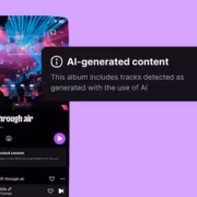 экран смартфона Deezer с AI-сгенерированным треком