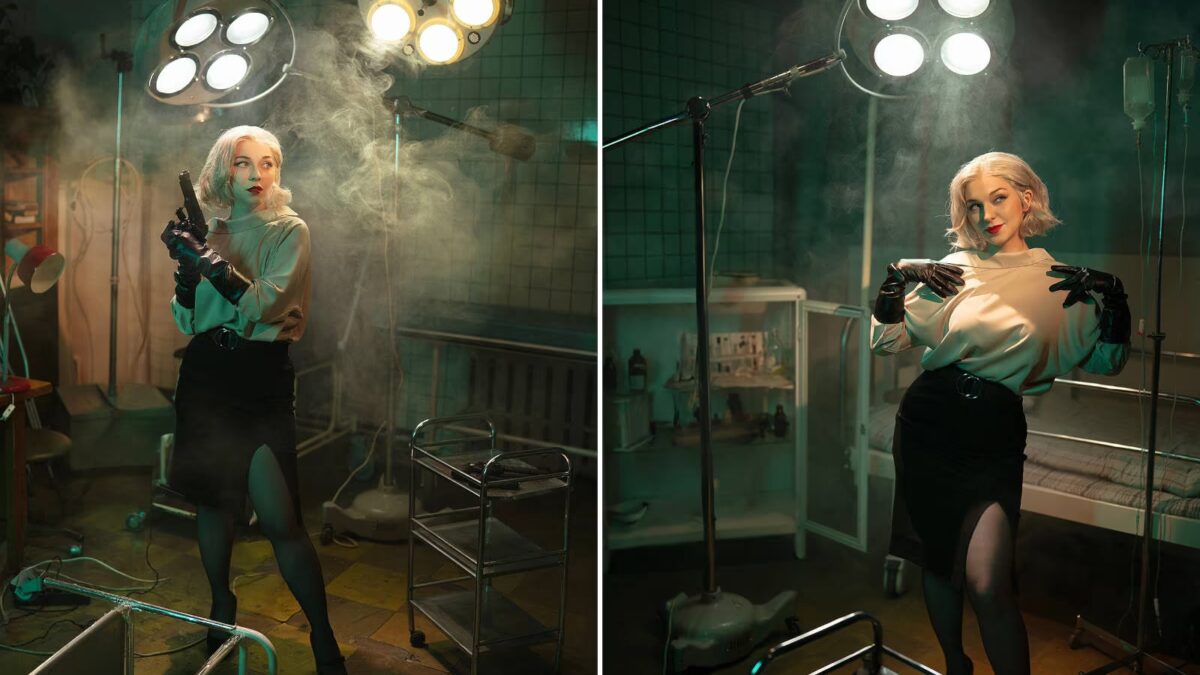 Косплей Грейс Эшкрофт из Resident Evil Requiem в костюмах Ньюар и Димитреску