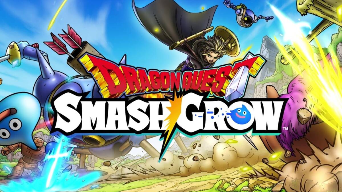 Обложка игры Dragon Quest Smash Grow с героями и боссами