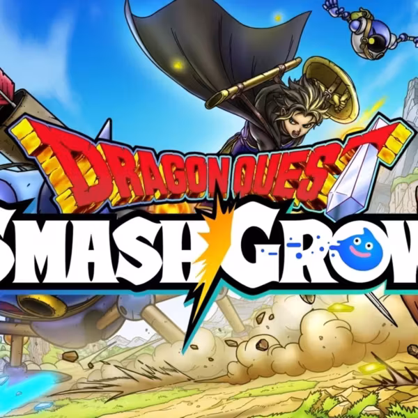 Обложка игры Dragon Quest Smash Grow с героями и боссами