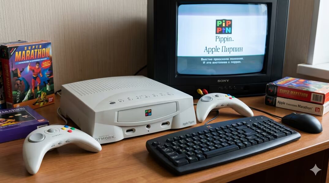 современная игровая консоль Apple Pippin на столе
