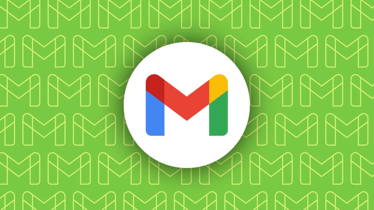 Логотип Gmail с цветными линиями на зеленом фоне