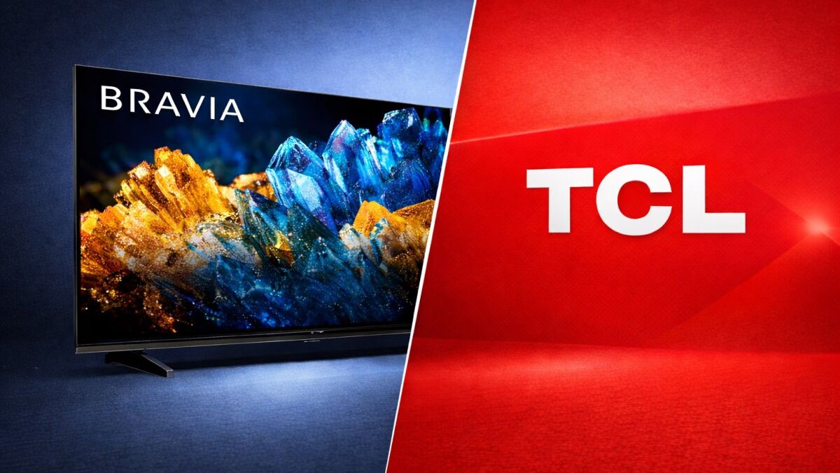 Телевизор Sony Bravia и логотип TCL