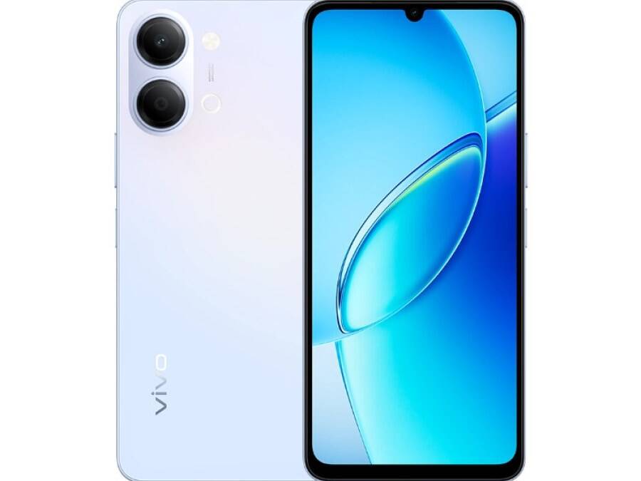 Смартфон Vivo Y6t черный и голубой с двумя камерами