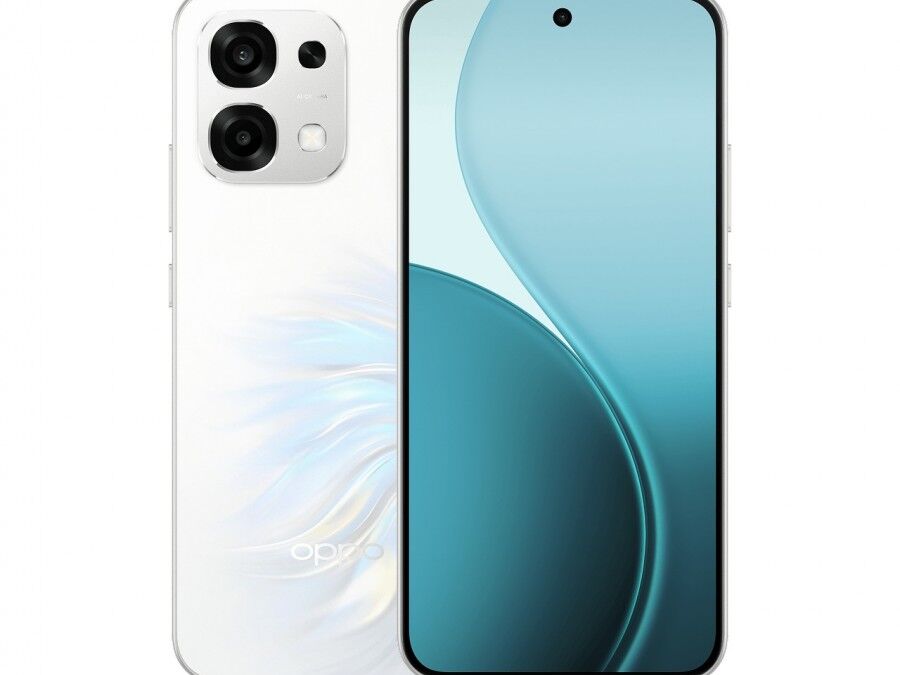 Флиповый смартфон Oppo F33 и F33 Pro на белом фоне