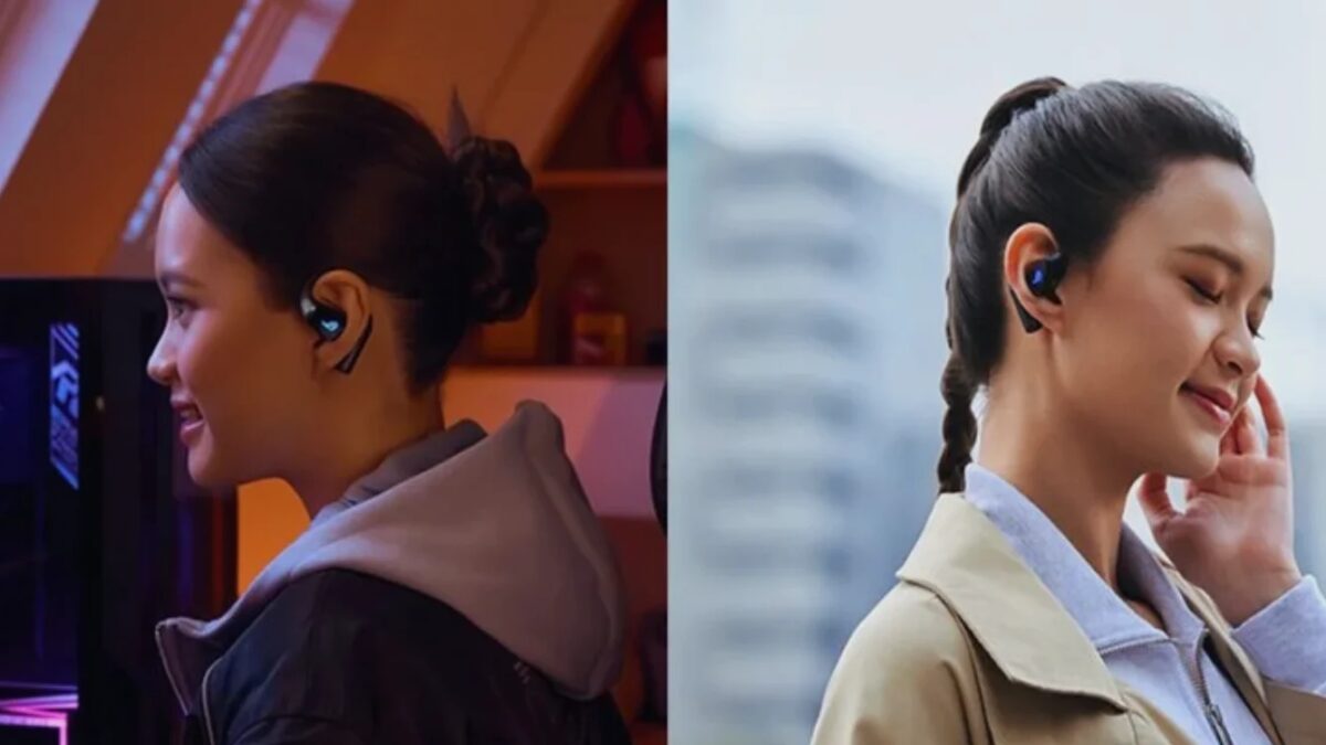 два человека в наушниках Asus ROG Open Wireless наушники