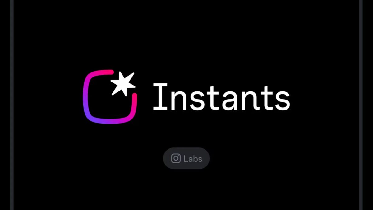 Логотип Reels на черном фоне с названием Instants