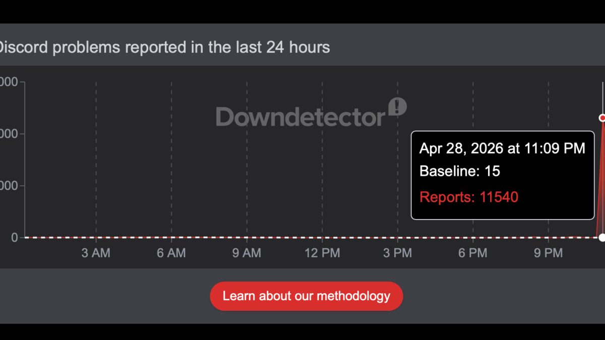 График проблем Discord 28 апреля 2026 года